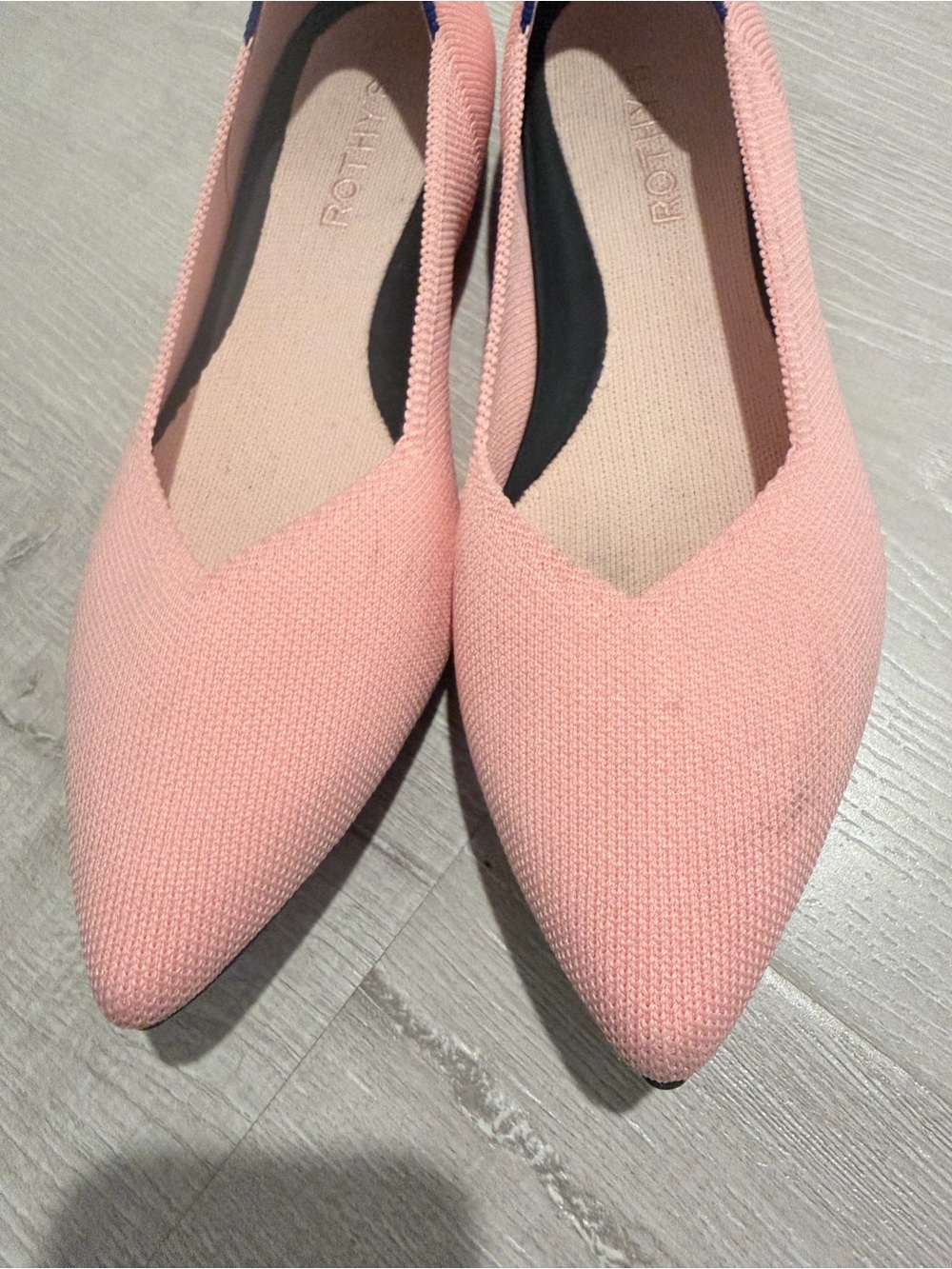 Rothy's Pink Pointed-Toe Knit Flats